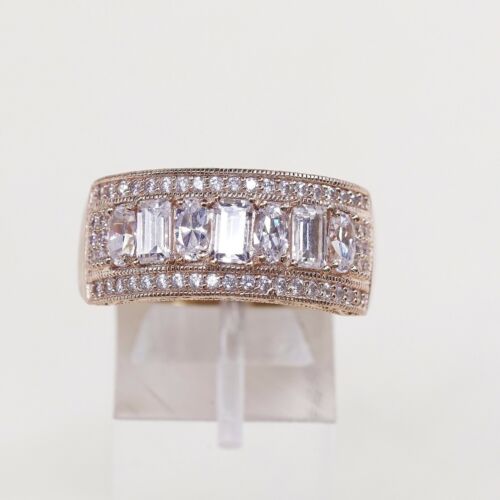 Sz 10, 3.47ctw Bella Luce Vanna K Emerald Cut Eterno Sterling Silver Band Ring