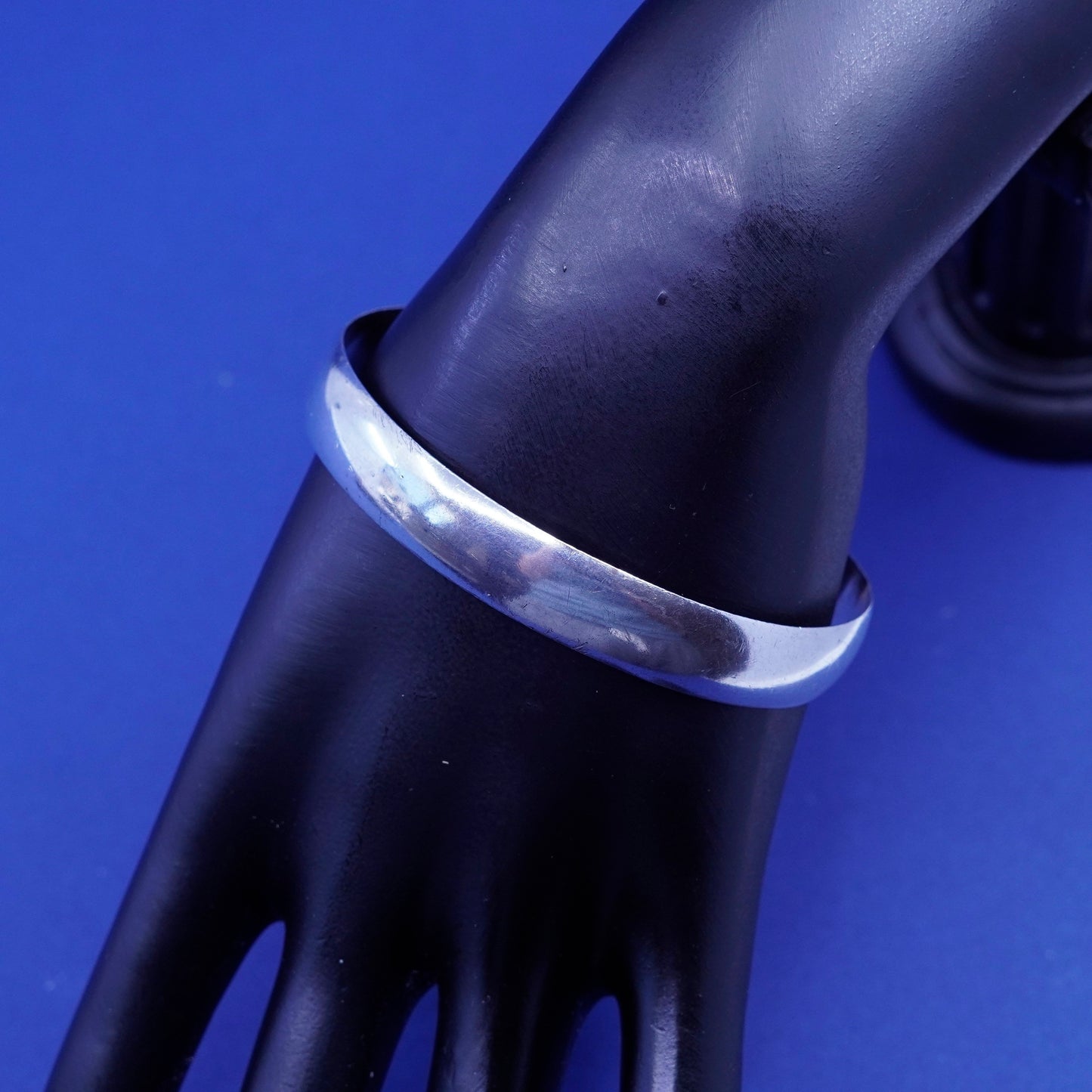 7.5”, vintage sterling silver handmade bracelet, 925 bangle, Silver tested