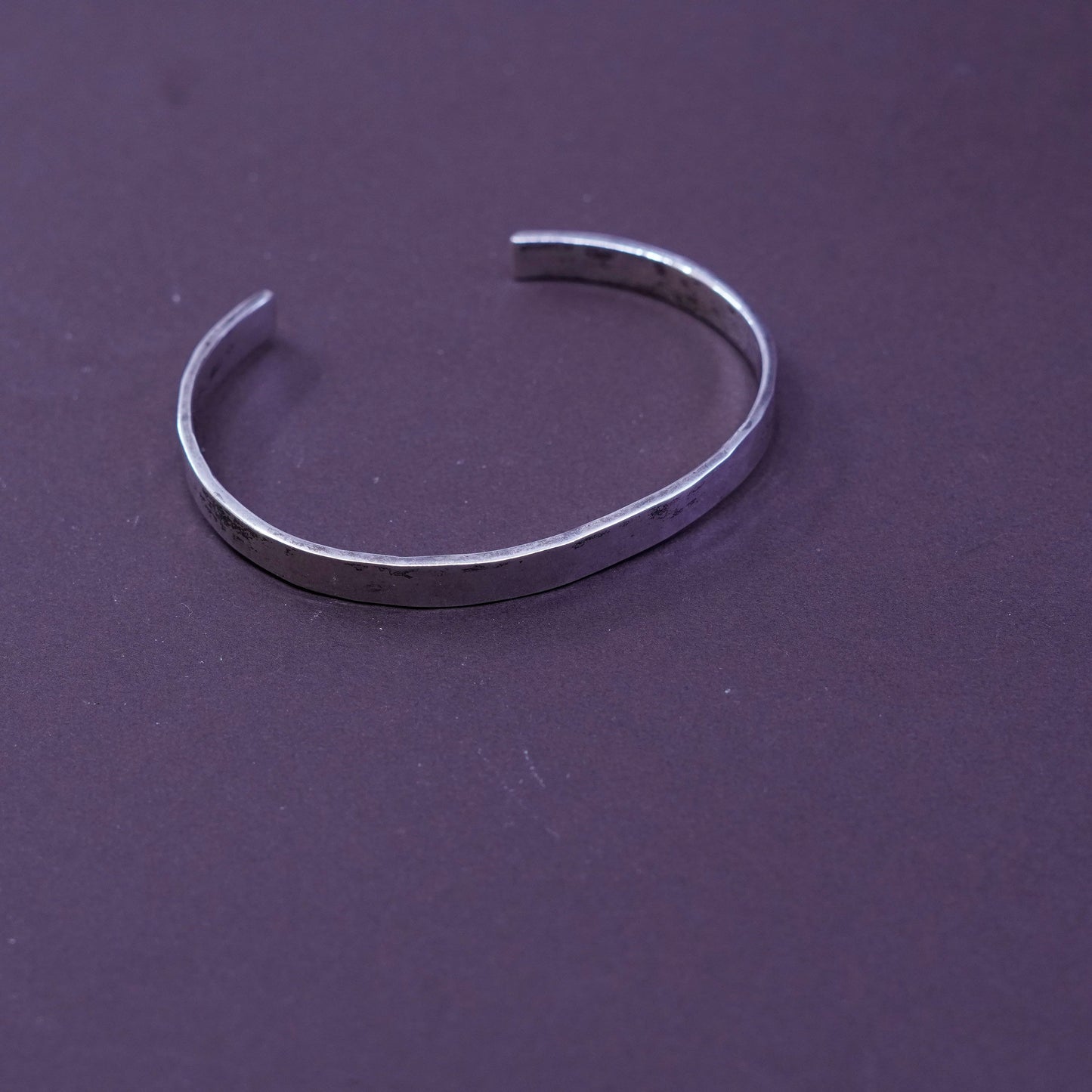 6.75”, Native American RCJ Sterling silver bracelet, 925 hammered texture cuff