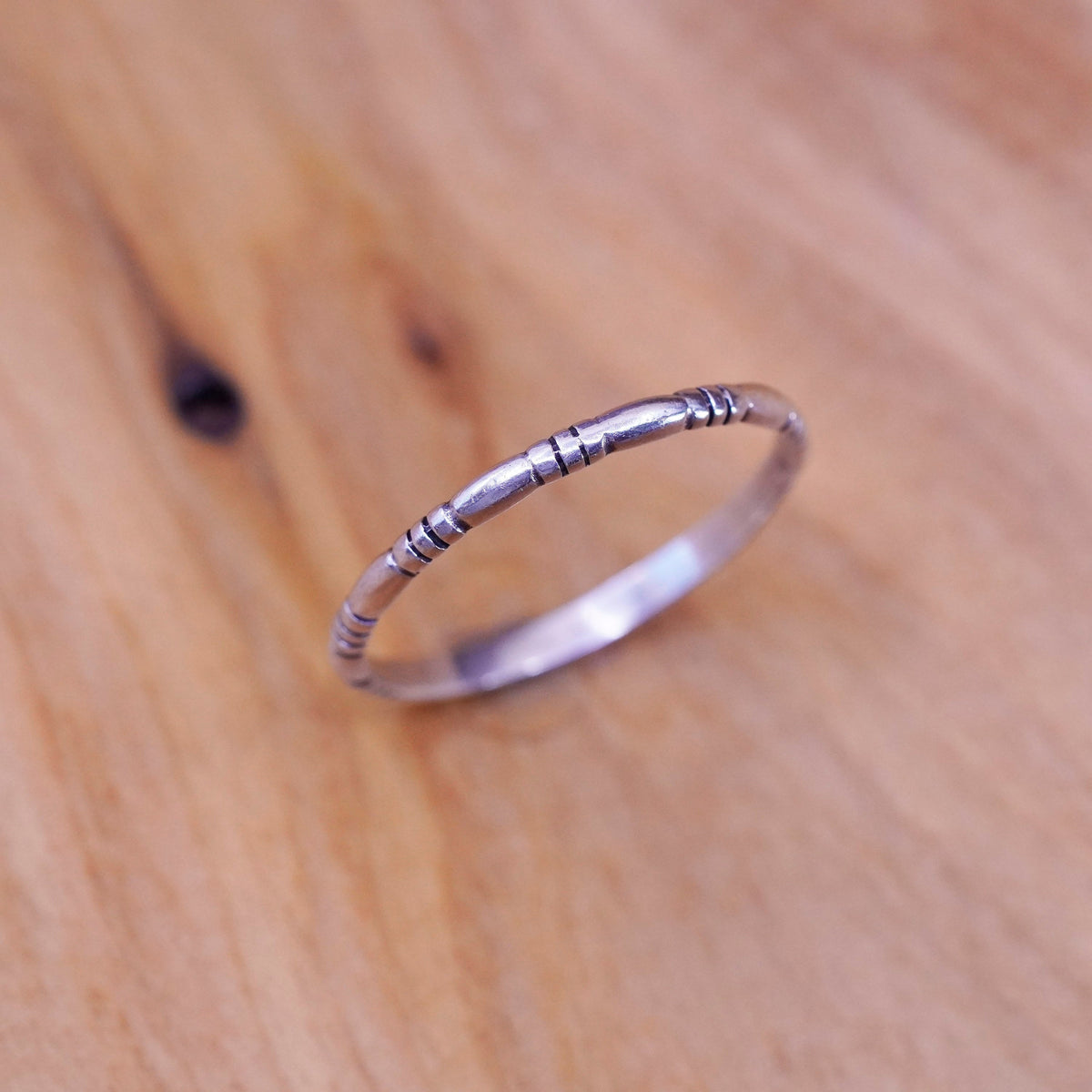 Size 11, vintage Wheeler jewelry Sterling silver handmade ring, 925 ribbed band