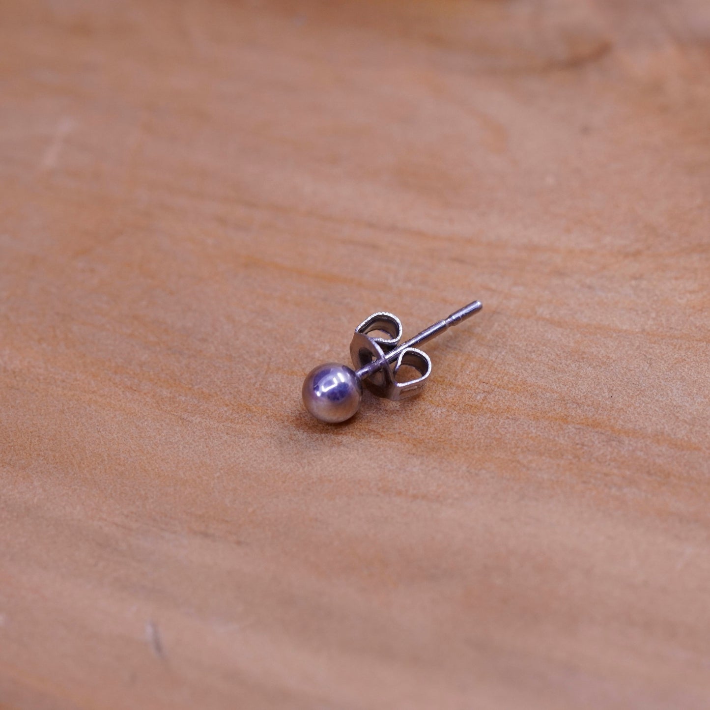 2mm, Vintage Sterling silver tiny beads studs, 925 earrings