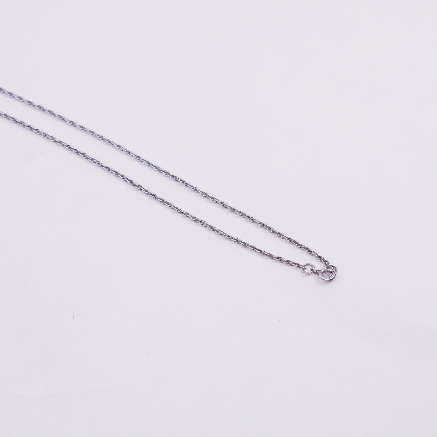 20” 1mm, vintage sterling silver necklace, 925 Singapore rope chain