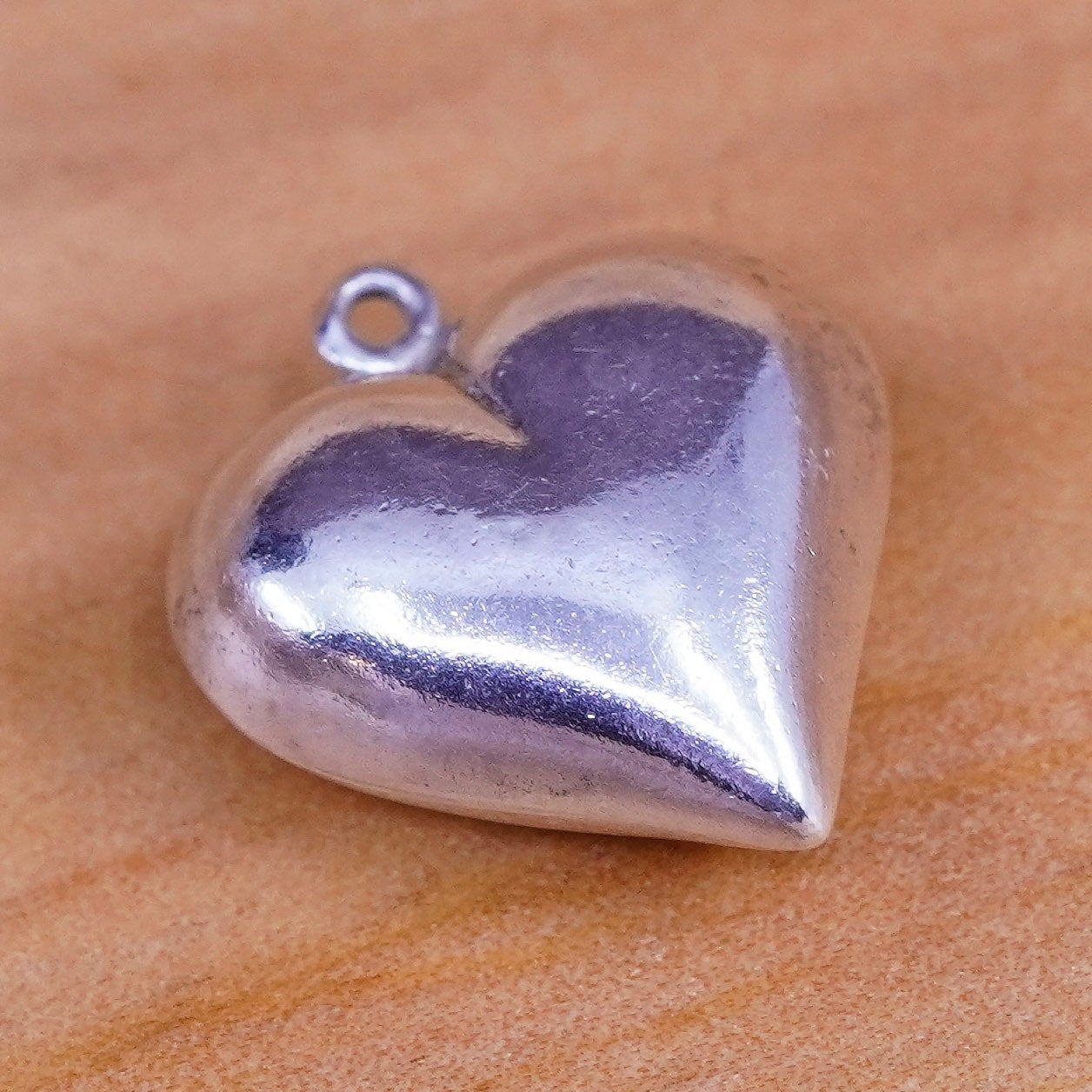 Vintage Sterling silver handmade charm, 925 heart pendant