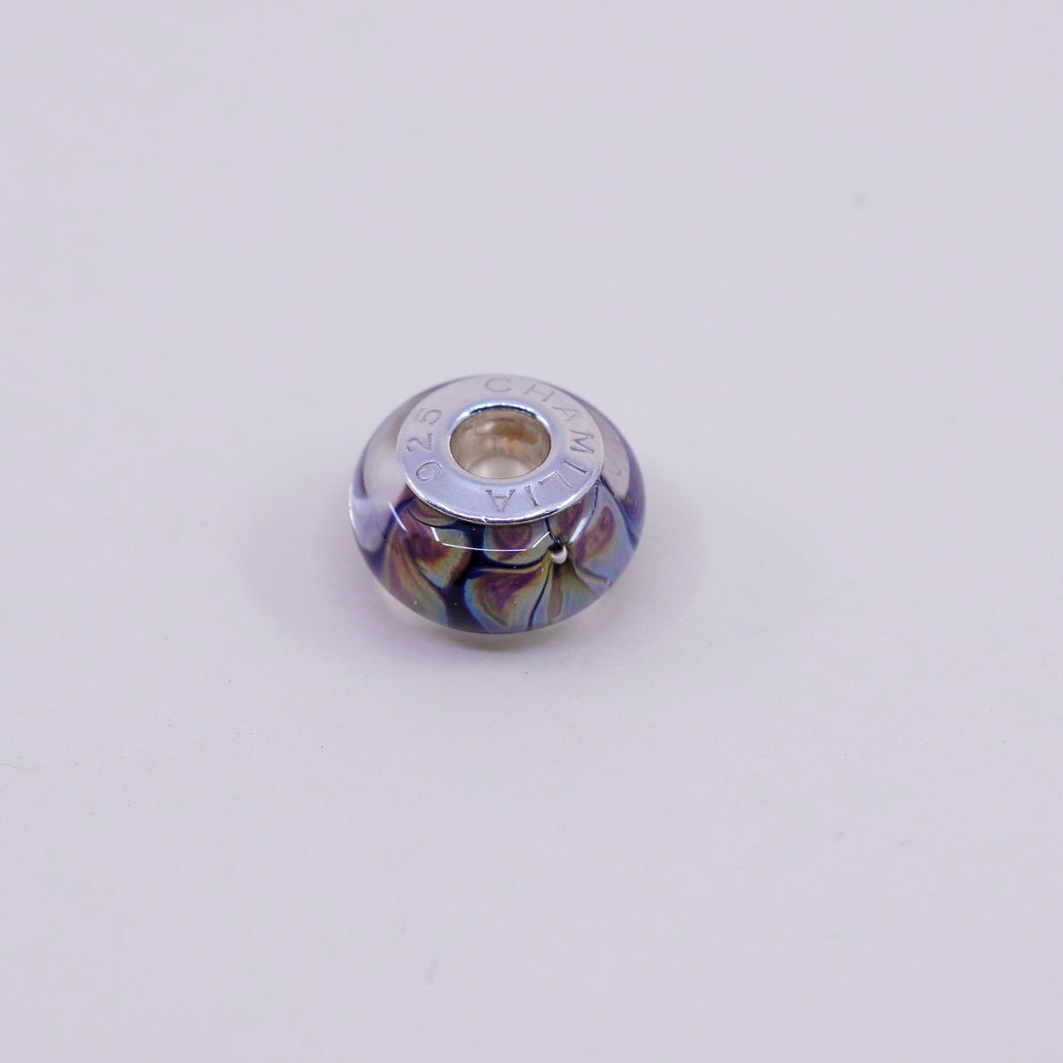 Vintage Cham chamilia Sterling 925 silver handmade Murano glass bead charm