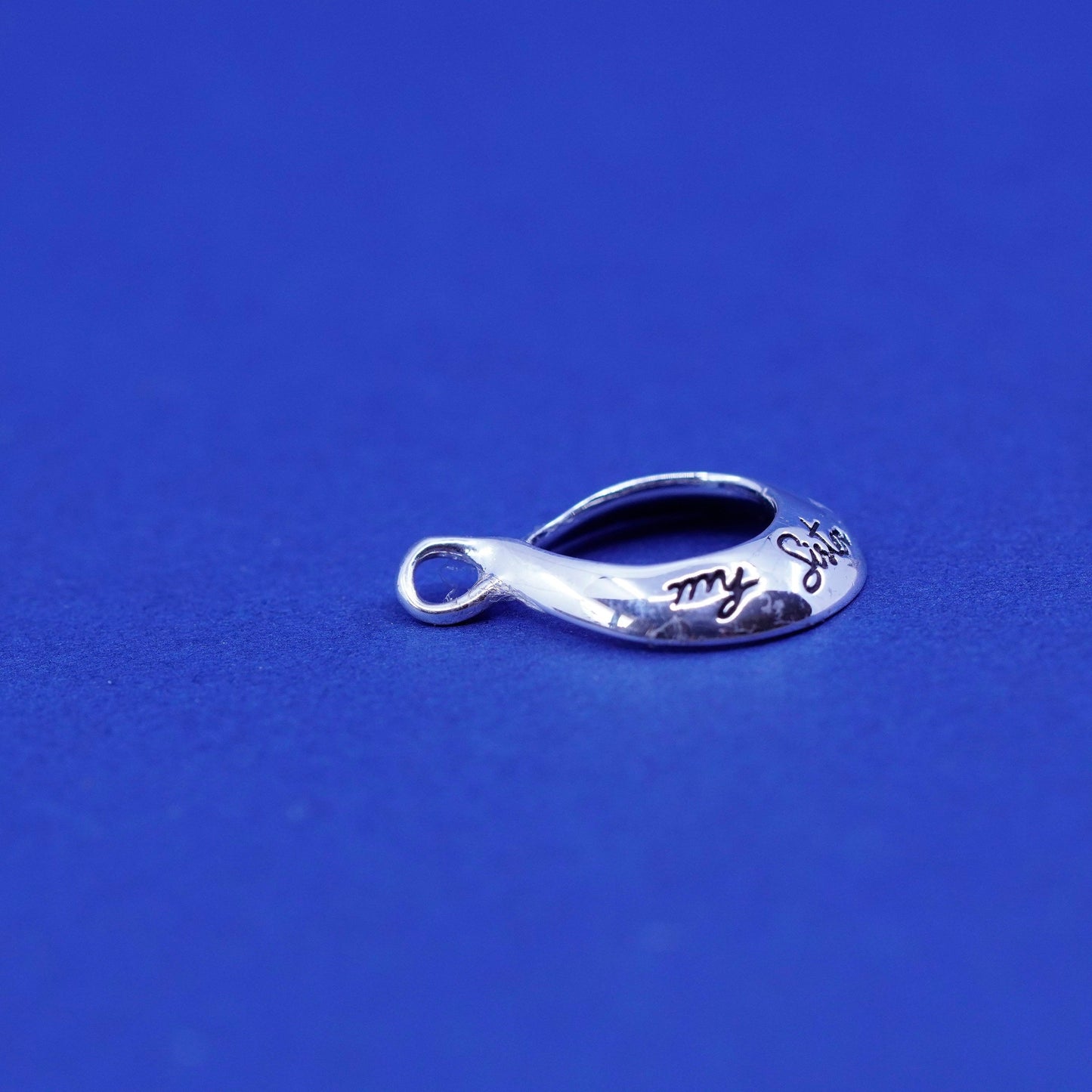 Sterling silver handmade prayer pendant, 925 infinity loop “my sister, friend”