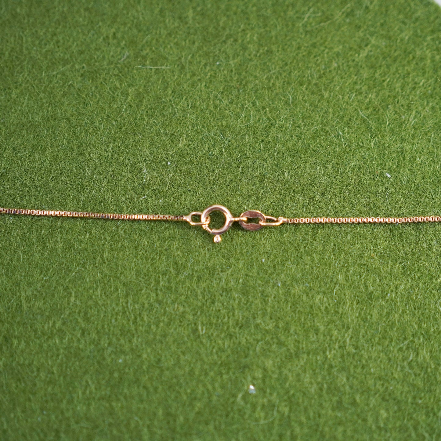 16”, vermeil gold Sterling silver necklace, 925 circle chain sapphire pendant