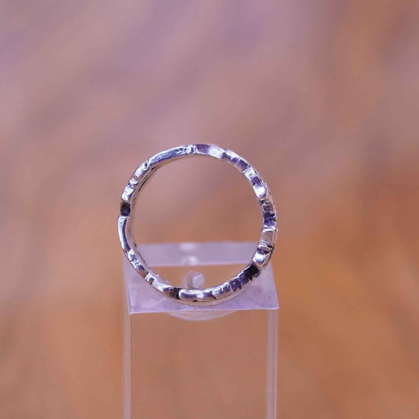 Size 5, Vintage Sterling silver handmade ring, 925 butterfly band