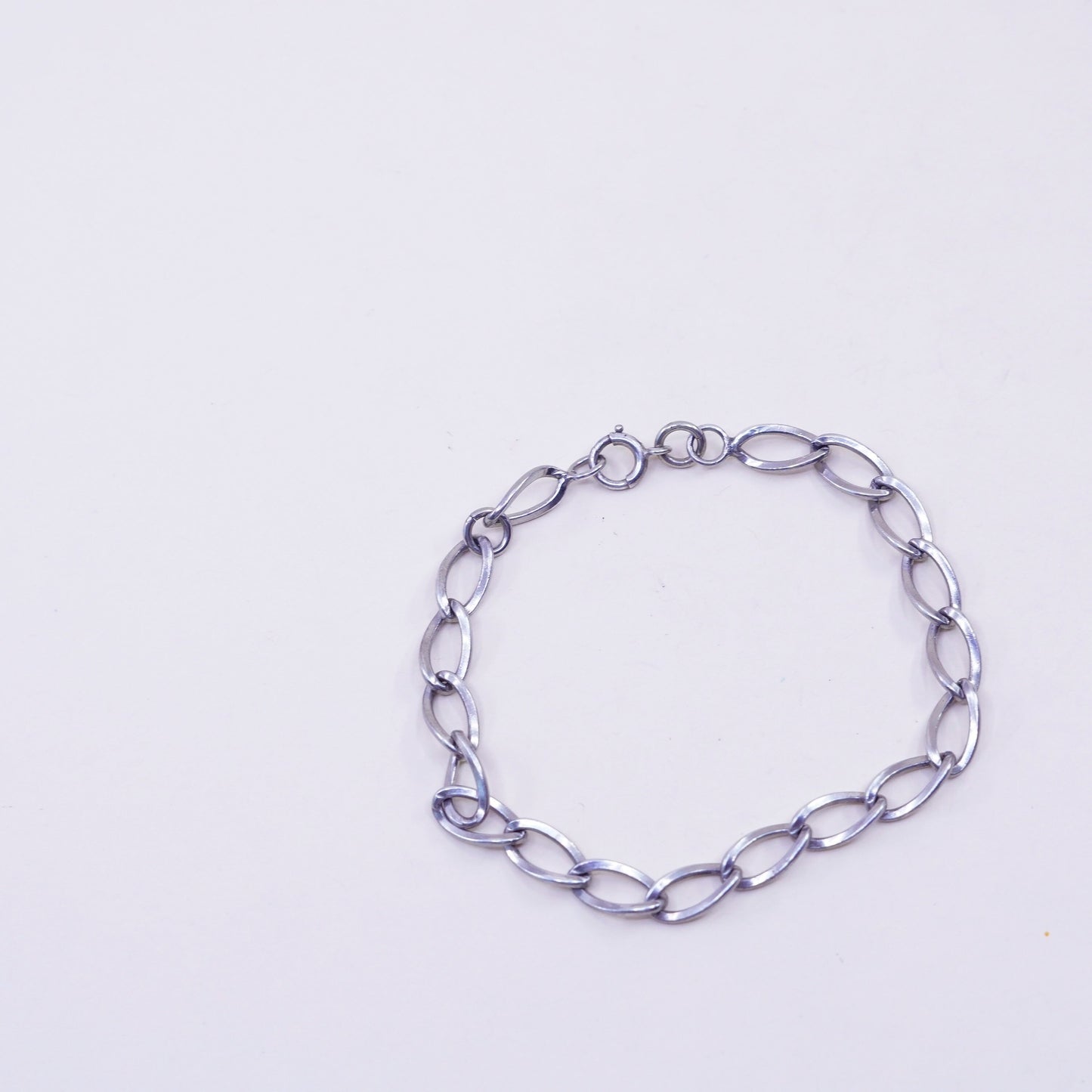 7”, 5mm, Vintage sterling 925 silver twisted curb bracelet