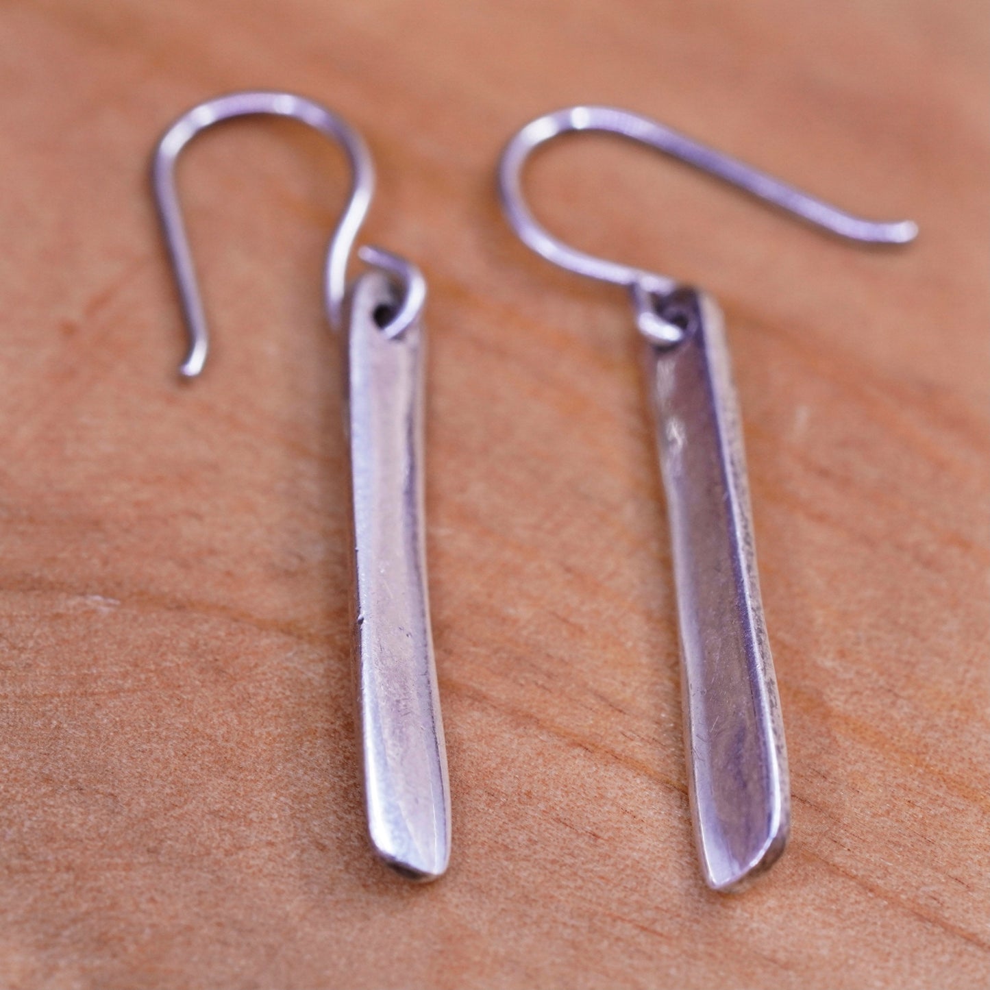 Vintage sterling silver handmade earrings, 925 tag