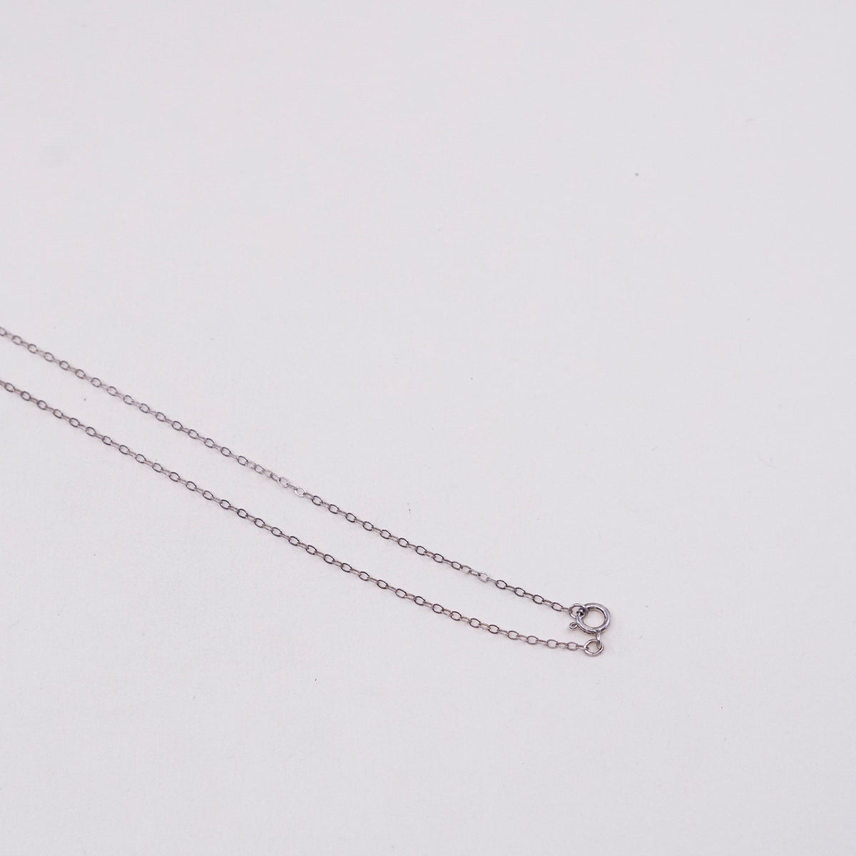 18”, 1mm, Vintage sterling silver flatten circle chain, Italy 925 necklace