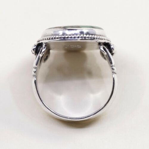 Sz9, Antique Navajo Sterling 925 Silver edison sandy smith Bisbee Turquoise Ring
