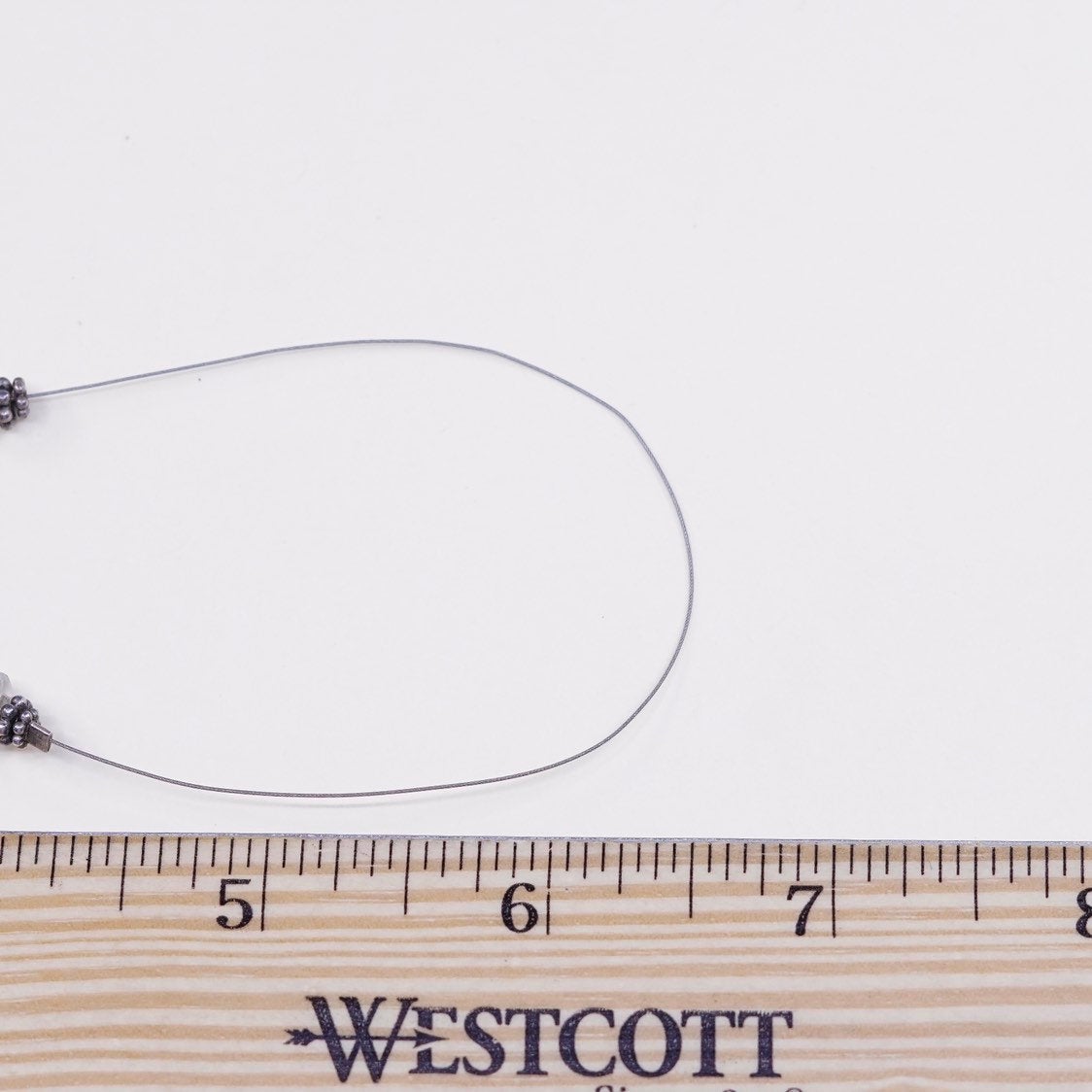 16", 1mm, vtg Sterling silver necklace, 925 silver with moonstone Beads