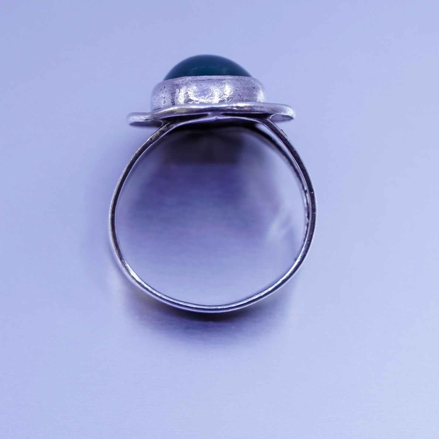 Size 6, vintage bali Sterling 925 silver handmade ring with onyx