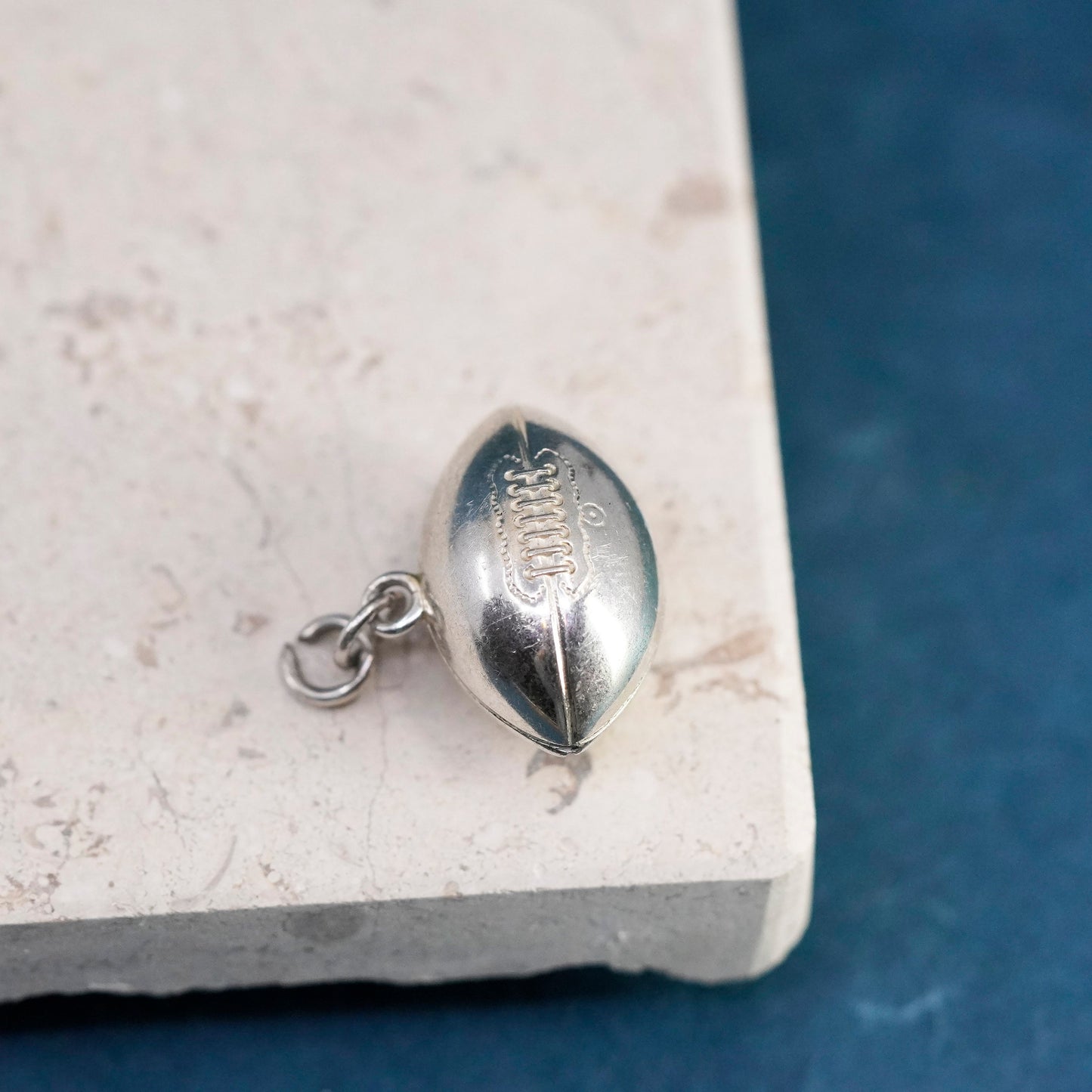 Vintage Sterling silver handmade pendant, 925 football ball