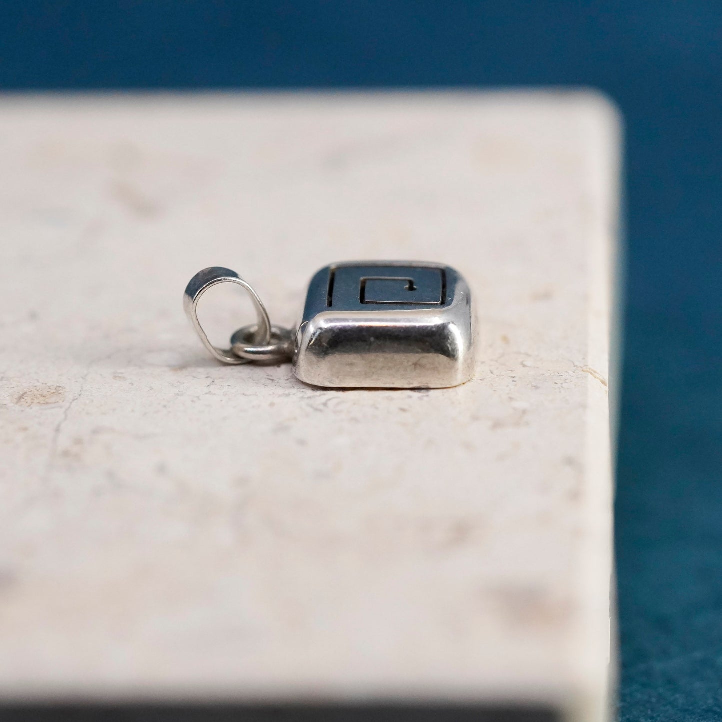 Vintage Sterling silver handmade pendant, 925 maze charm