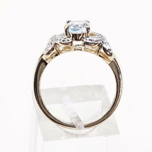 Sz 7.25, vermeil, gold over Sterling 925 Silver Ring W/ Topaz, stamped 925