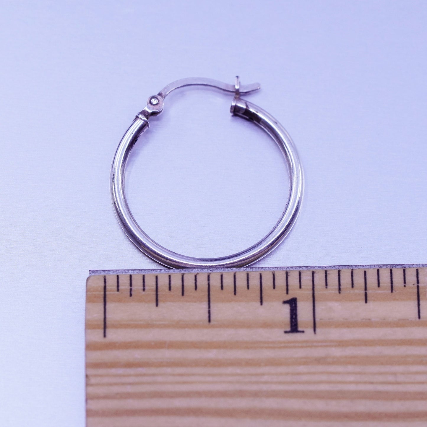 1”, vintage Sterling silver handmade earrings, 925 hoops