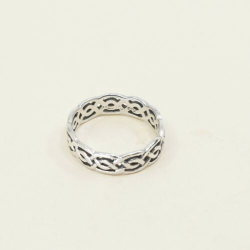 Size 9.75, Vtg Sterling Silver Handmade Ring, 925 Band W/ Filigree Woven Braid