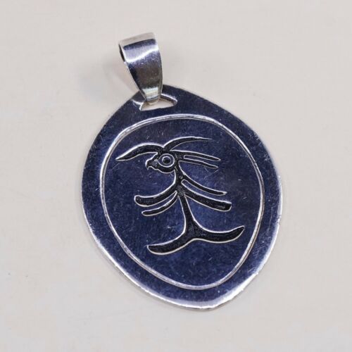 Vintage Native American sterling silver handmade pendant, Hopi 925 silver Tag