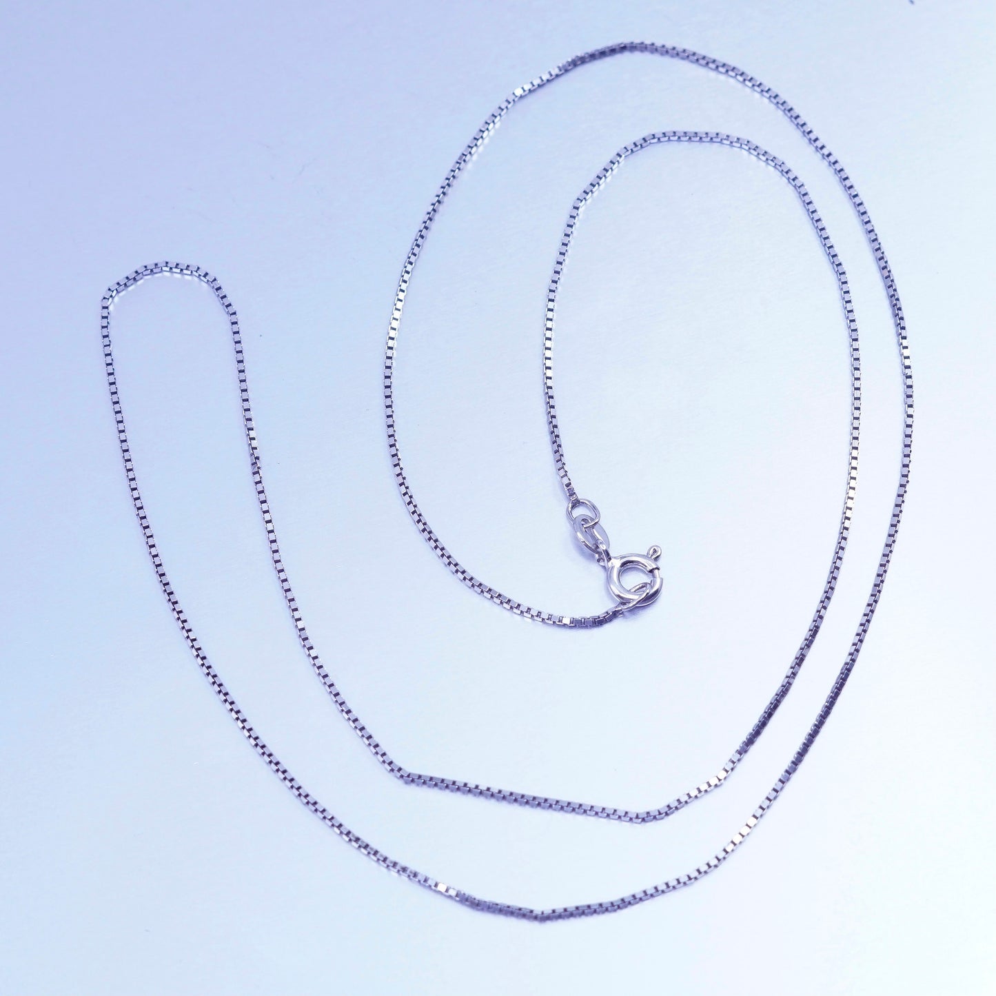 24” 1mm, vintage Italy Sterling 925 silver box chain necklace