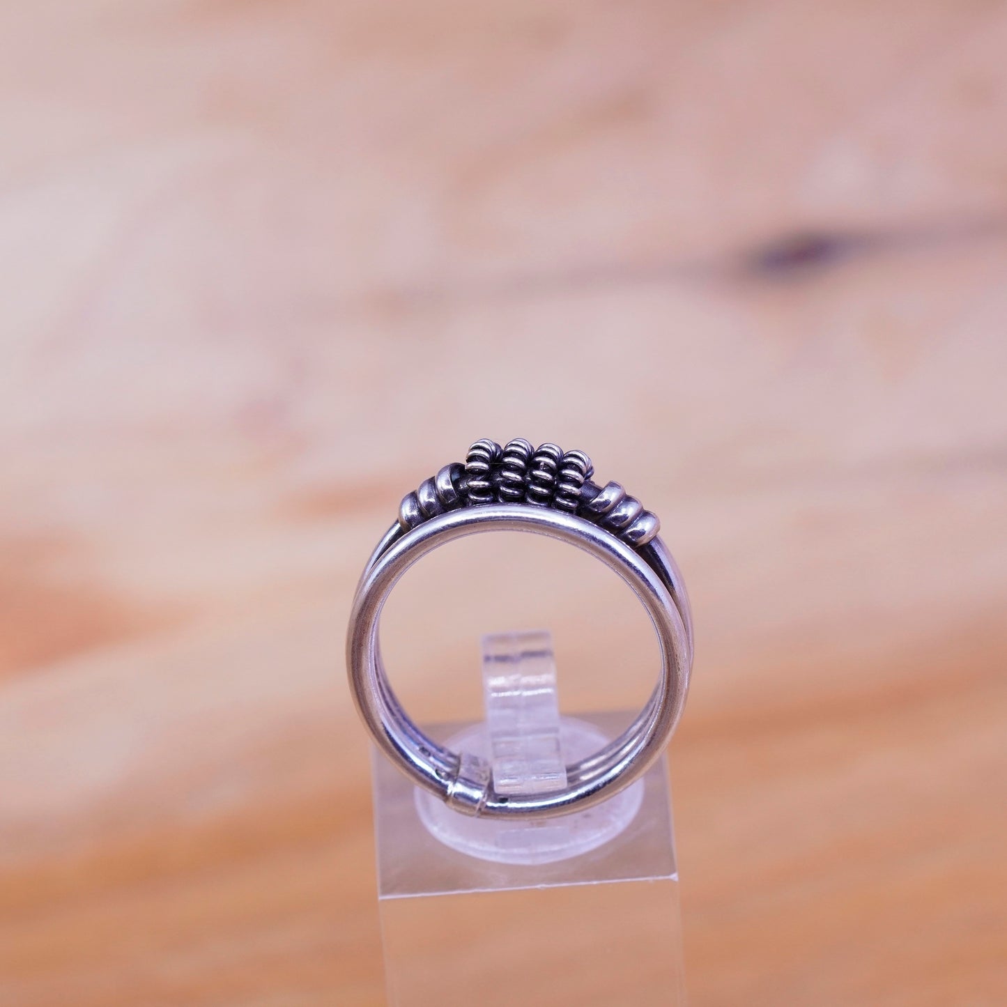 Size 9, vintage Sterling silver handmade ring, 925 cable band