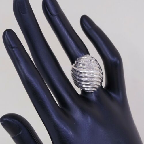Size 6, Vtg Mexico Sterling 925 Silver Handmade Ribbed Ring warrior Band