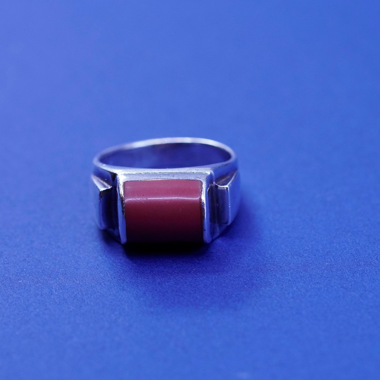 Size 8, vintage Sterling 925 silver handmade ring with jasper, southwestern