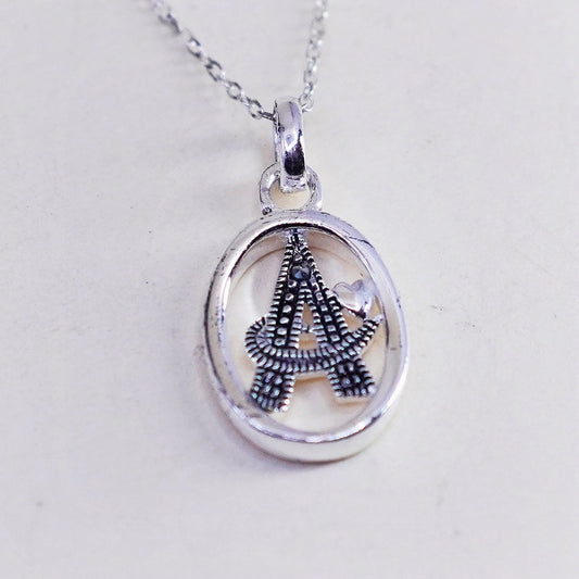 18”, sterling silver necklace, 925 circle link chain letter A pendant marcasite