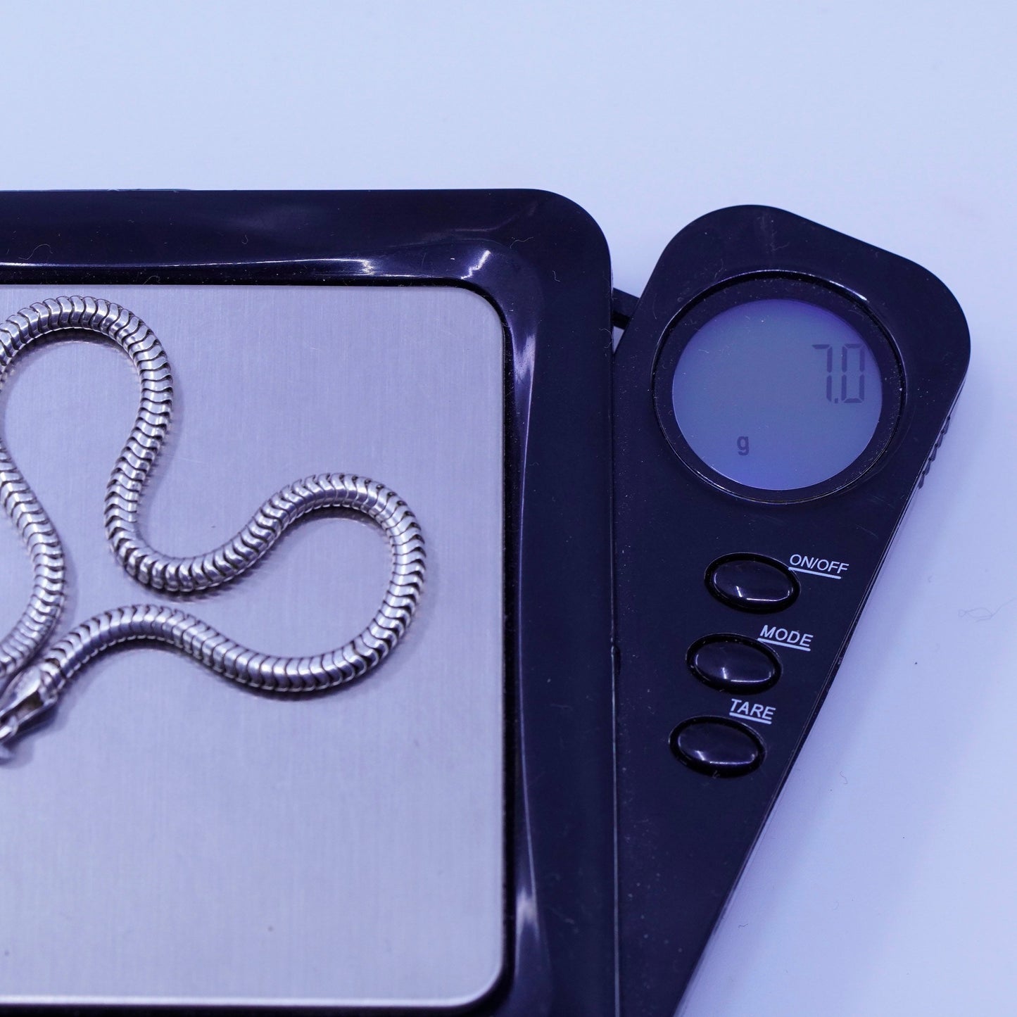 7.5”, 2mm, Sterling 925 silver handmade bracelet, bold snake link chain