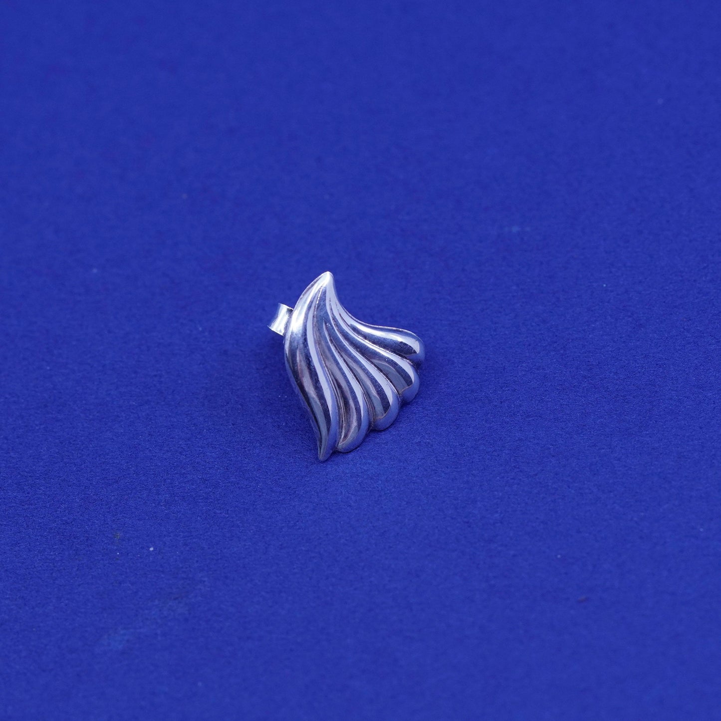 Vintage sterling silver handmade earrings, 925 shell studs