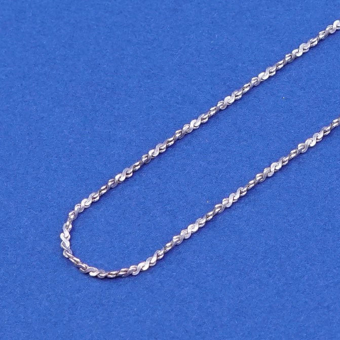 20”, vermeil gold over Sterling silver necklace, 925 twisted s link chain
