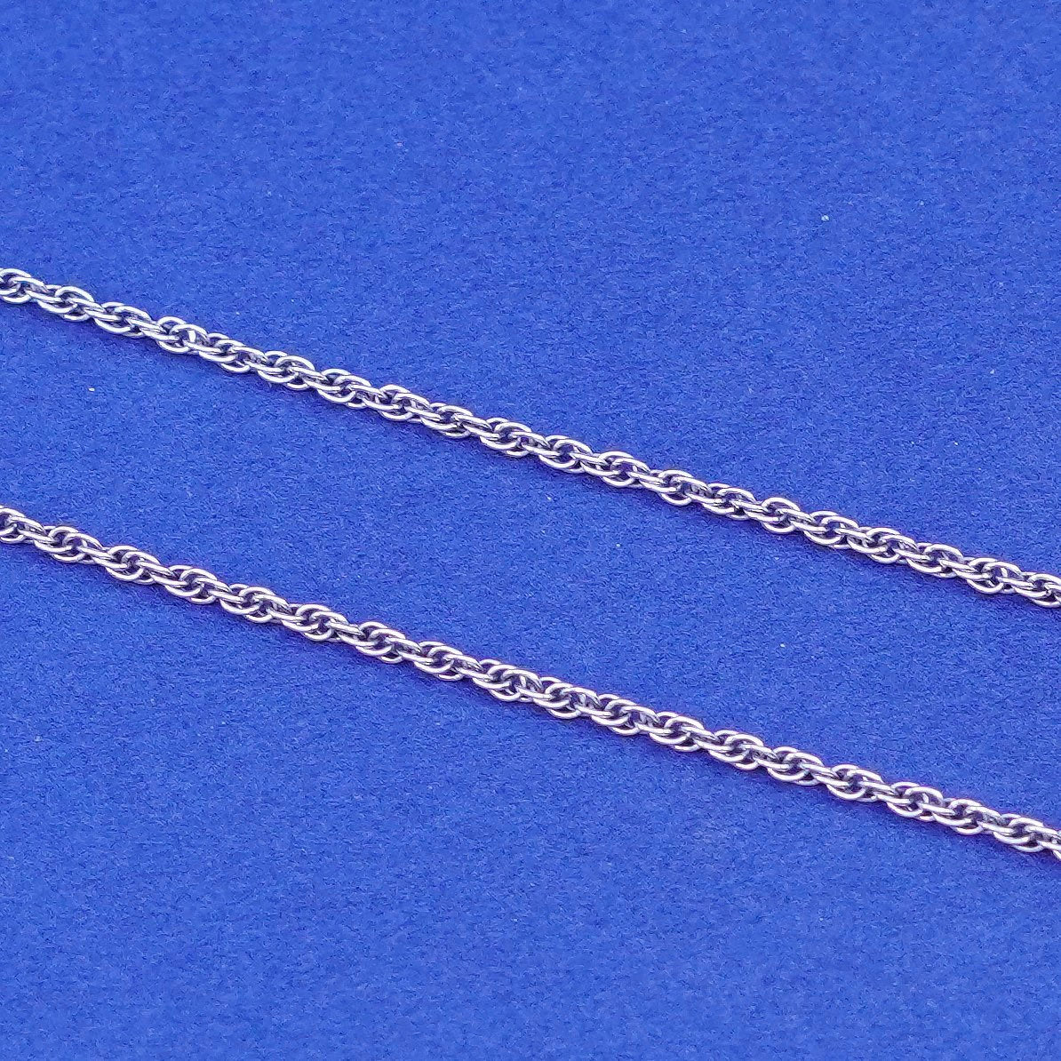 16+2”, 1mm, vintage Sterling silver handmade necklace, 925 rope chain