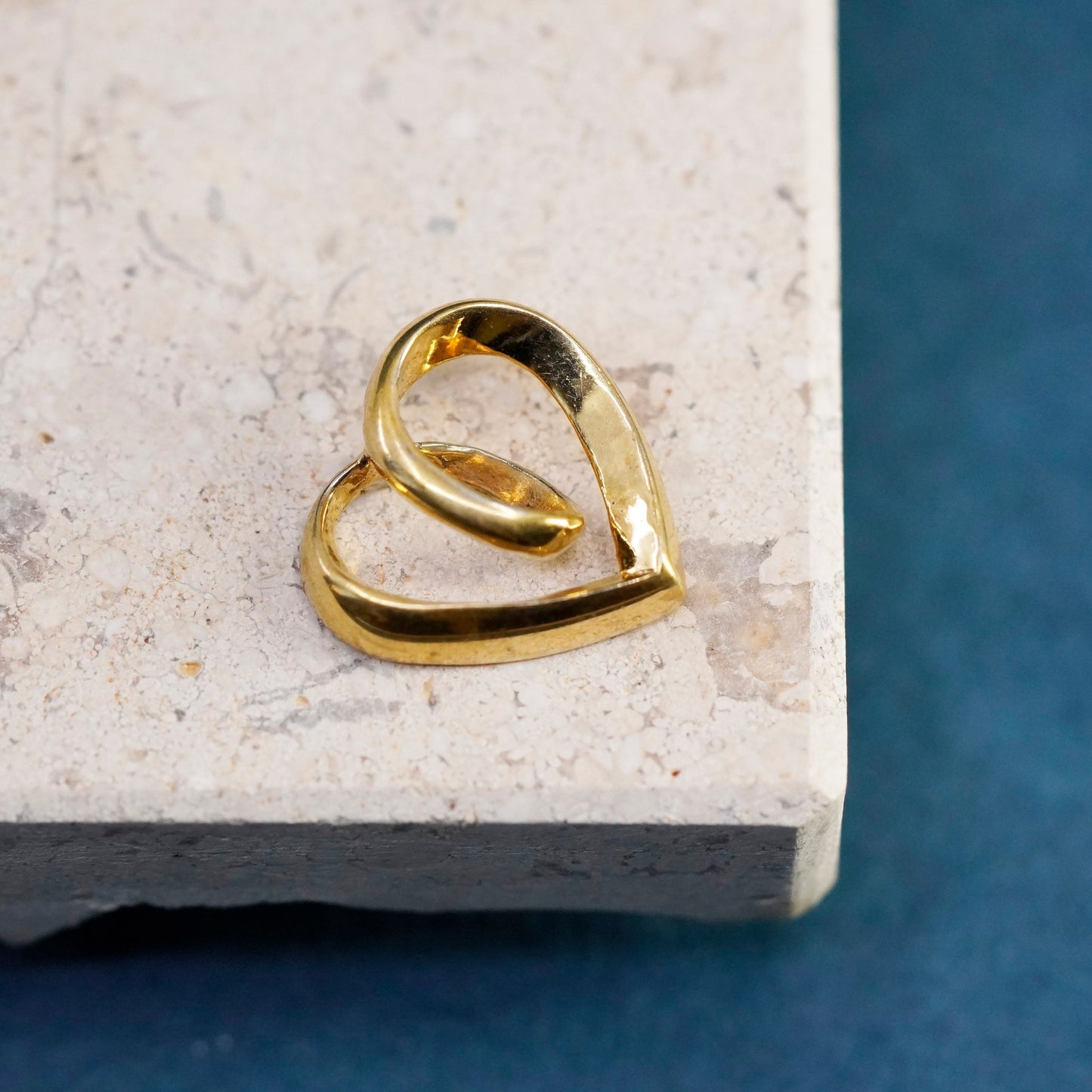 Vintage vermeil gold over Sterling silver handmade pedant, 925 heart