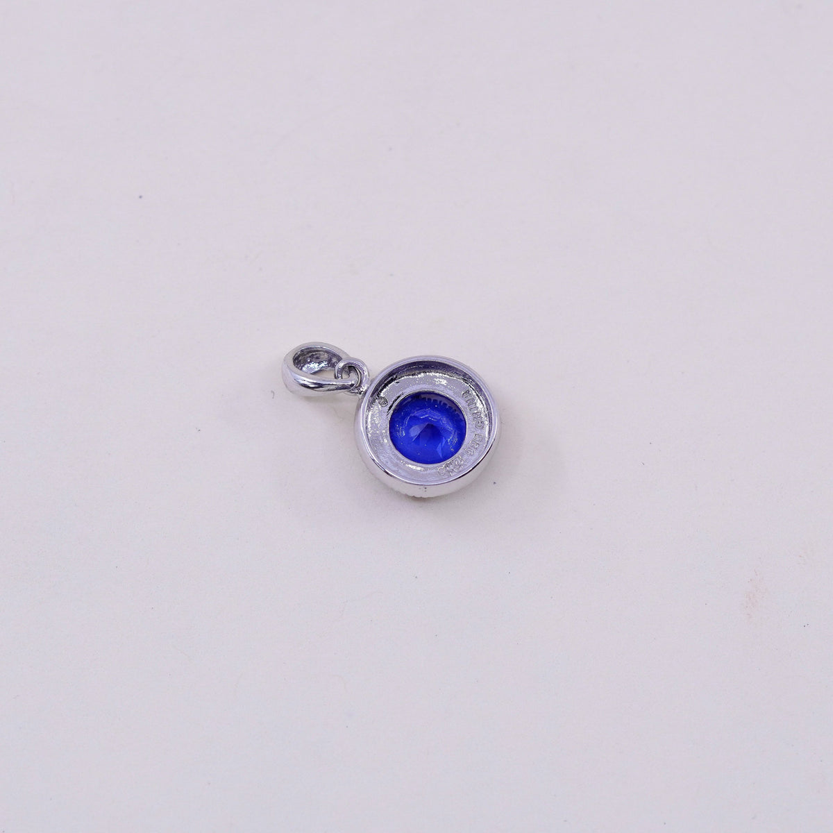 vintage sterling 925 silver handmade pendant with topaz and diamond
