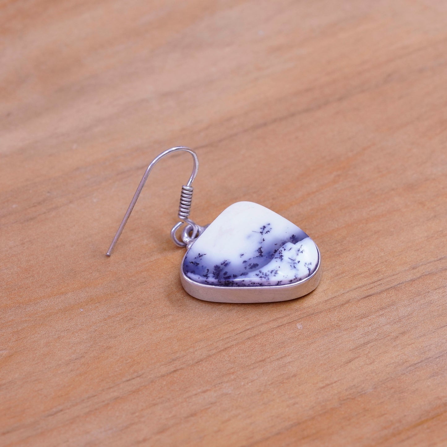 Vintage Sterling 925 silver handmade earrings with howlite