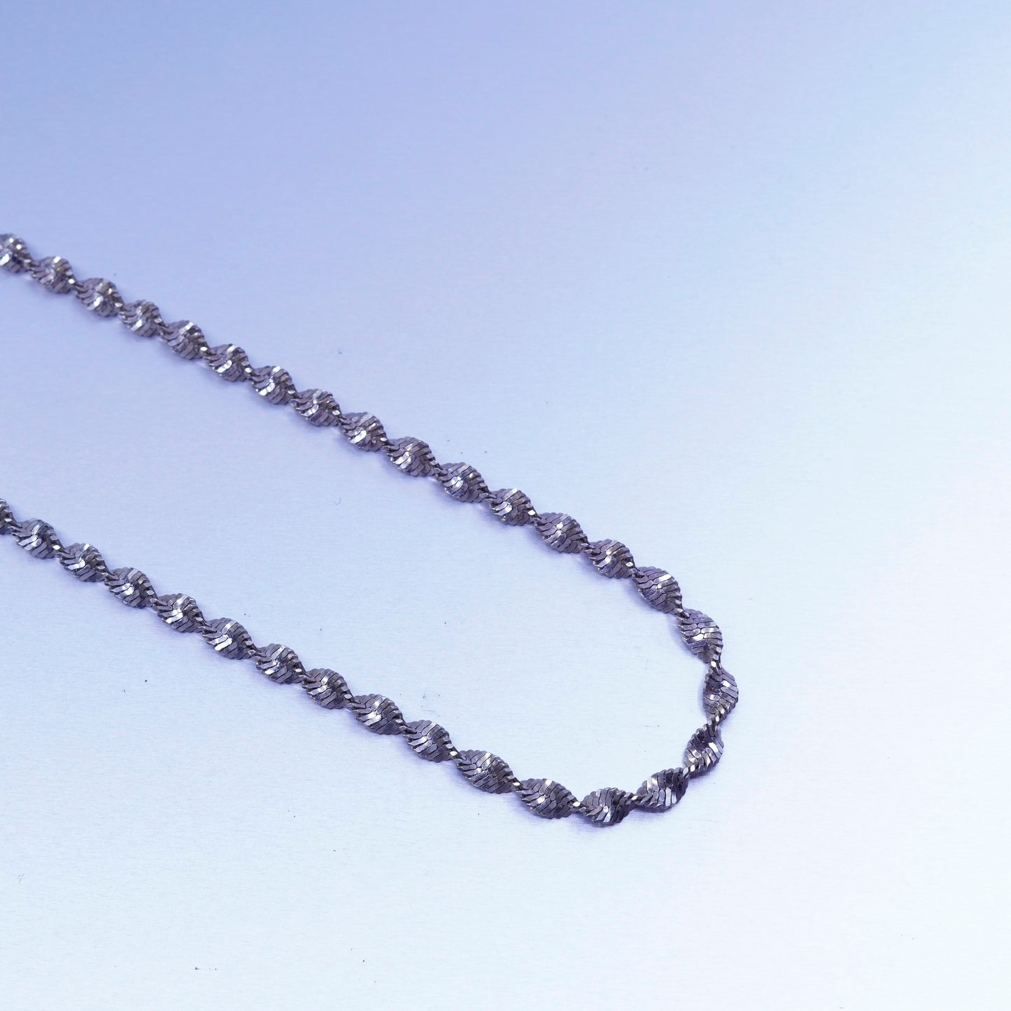 25” 5mm, vintage Italy IBB Sterling 925 silver herringbone chain necklace