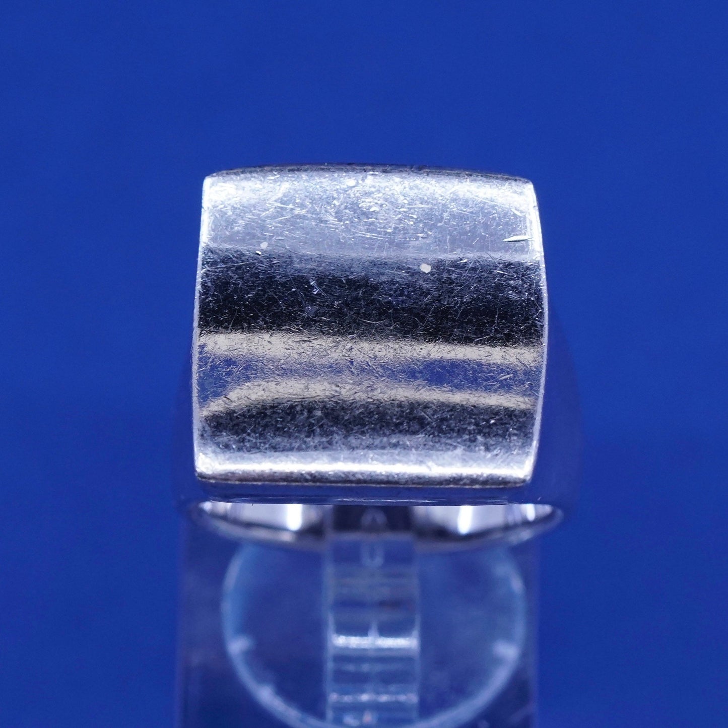 Size 8, vintage Sterling silver handmade Square ring, 925 statement ring