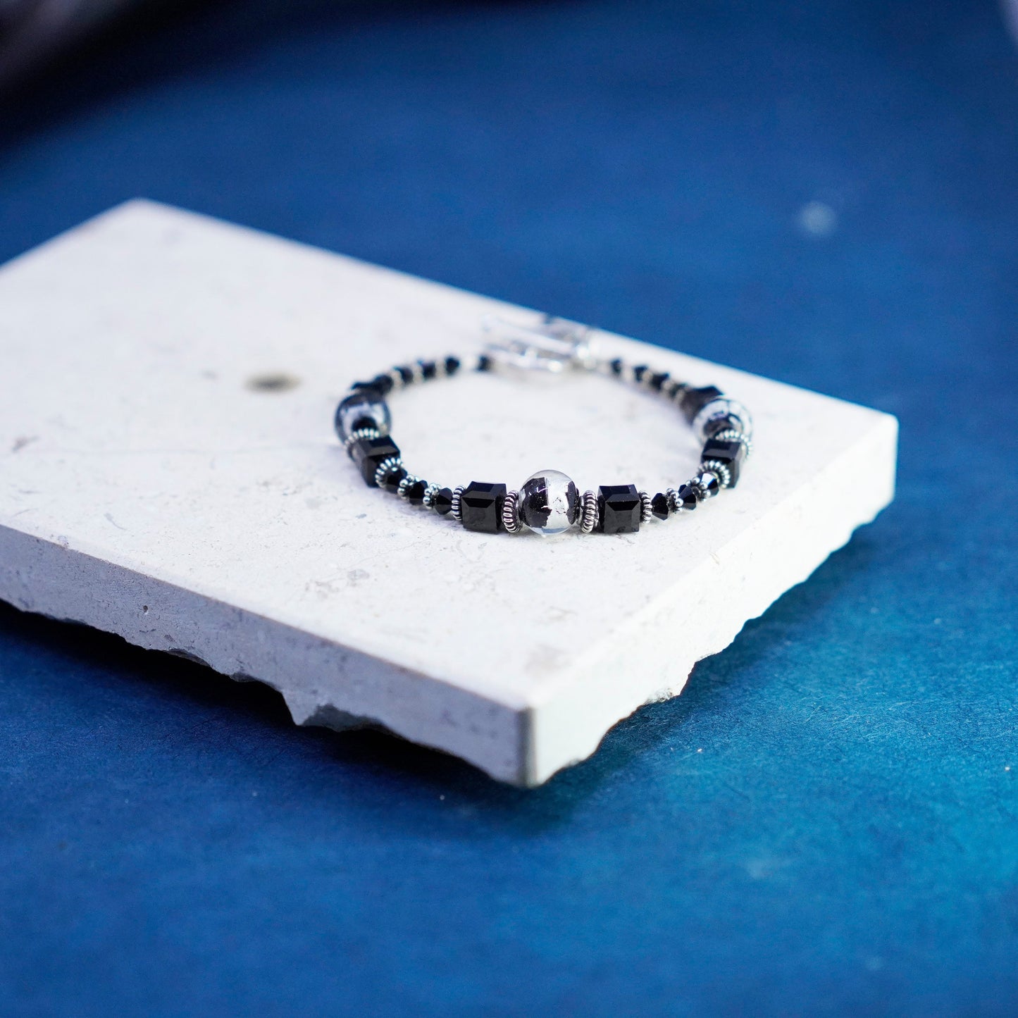 6”, Sterling silver bracelet 925 bangle with crystal breast cancer ribbon charm