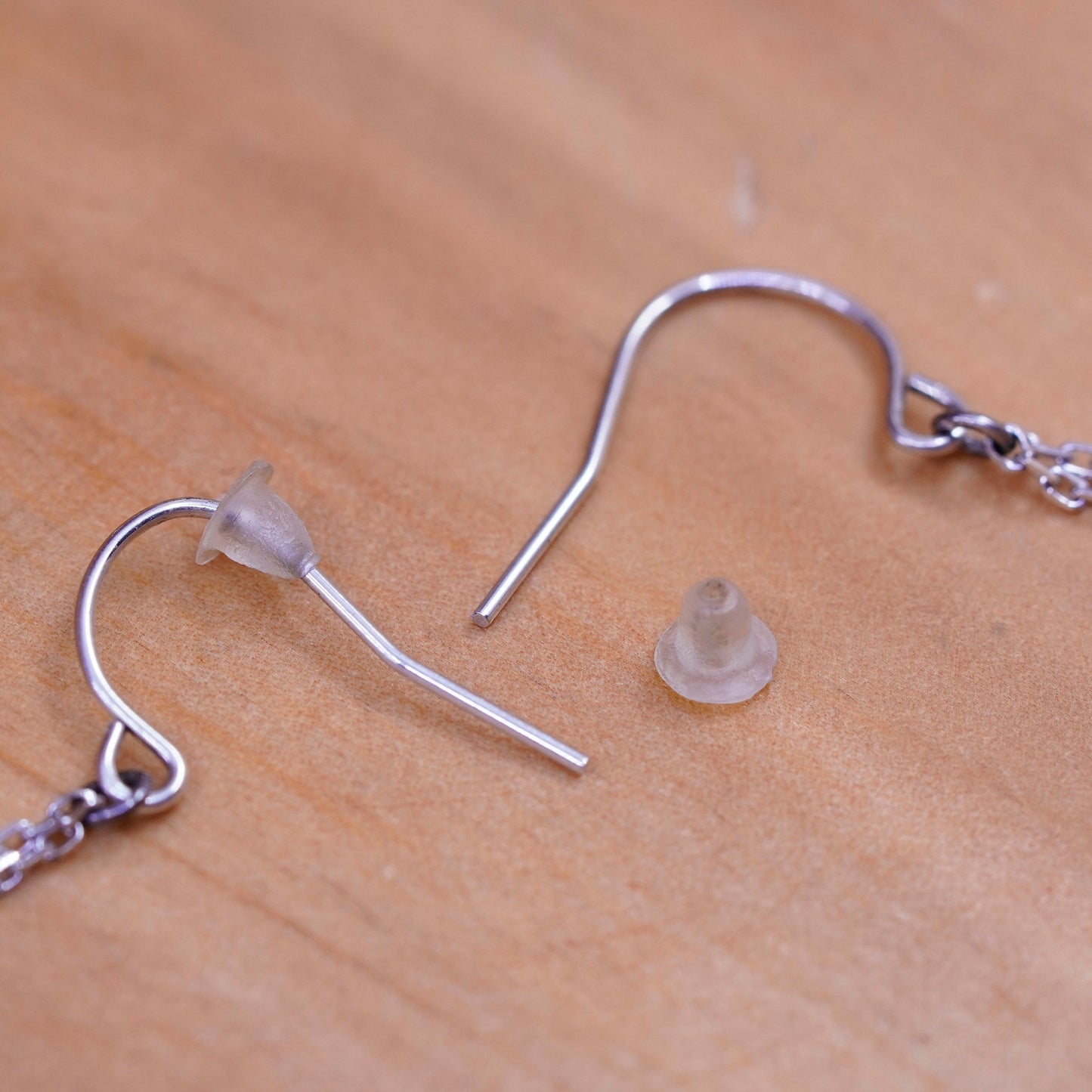 Vintage Sterling 925 silver handmade earrings with pearl and ruby beads