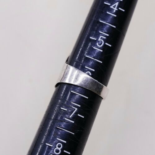 Size 6, Vtg Sterling Silver handmade Ring. 925 modern Band, abstract Wings