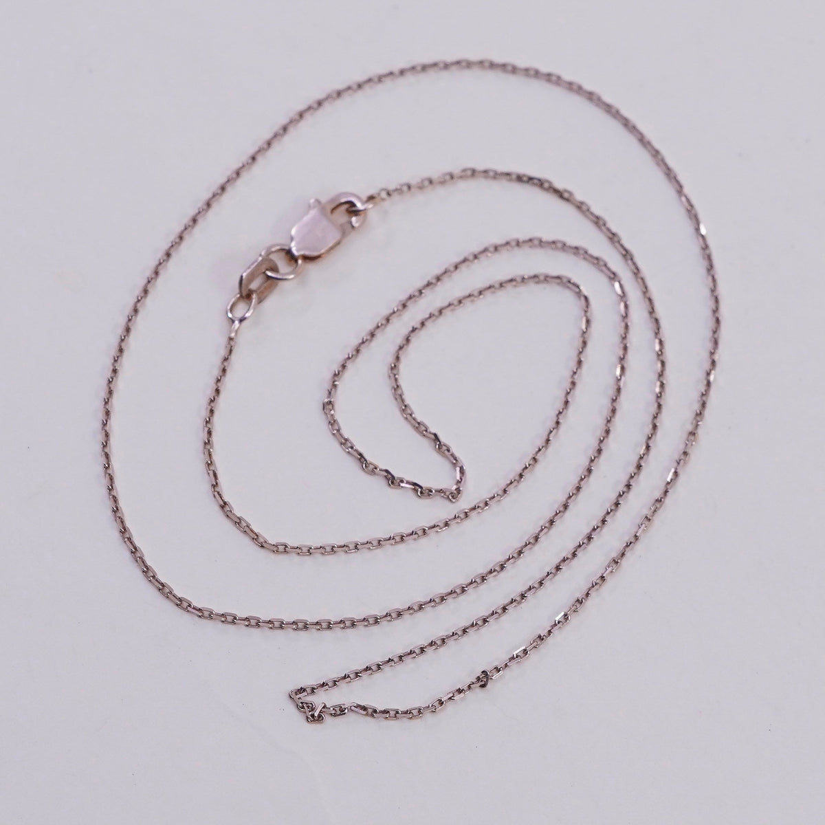 18”, Vintage vermeil rose gold over sterling 925 silver oval chain, necklace