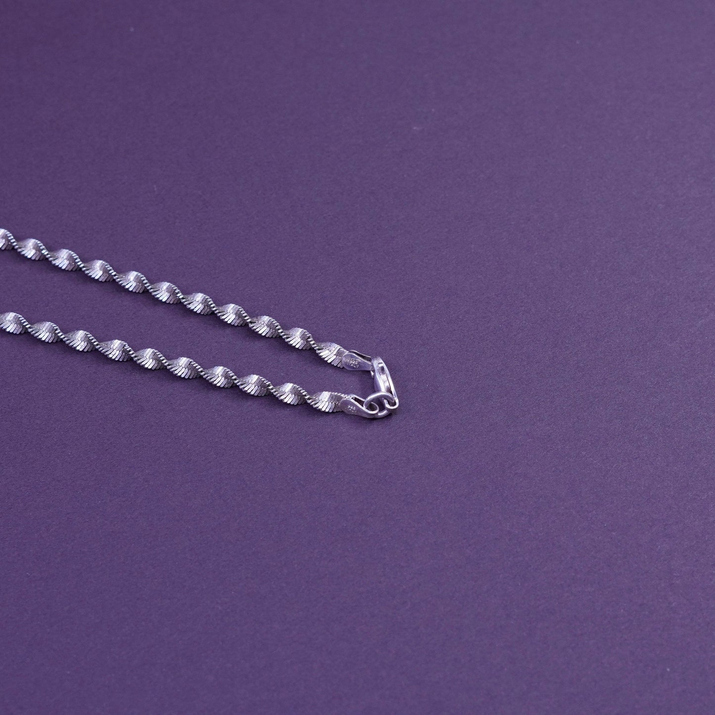 20”, vermeil gold over Sterling silver necklace, 925 twisted herringbone chain
