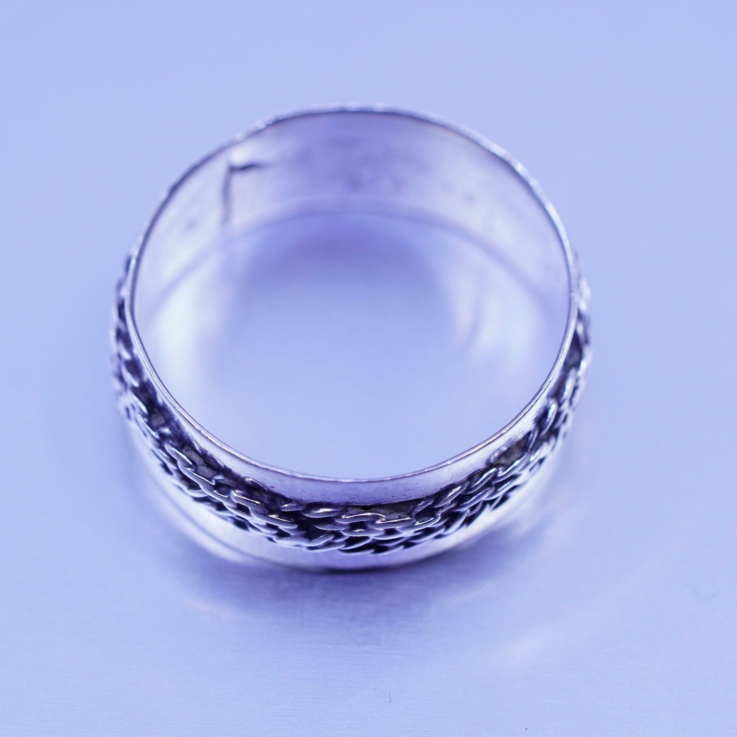 Size 7, vintage Sterling 925 silver handmade ring, cable band