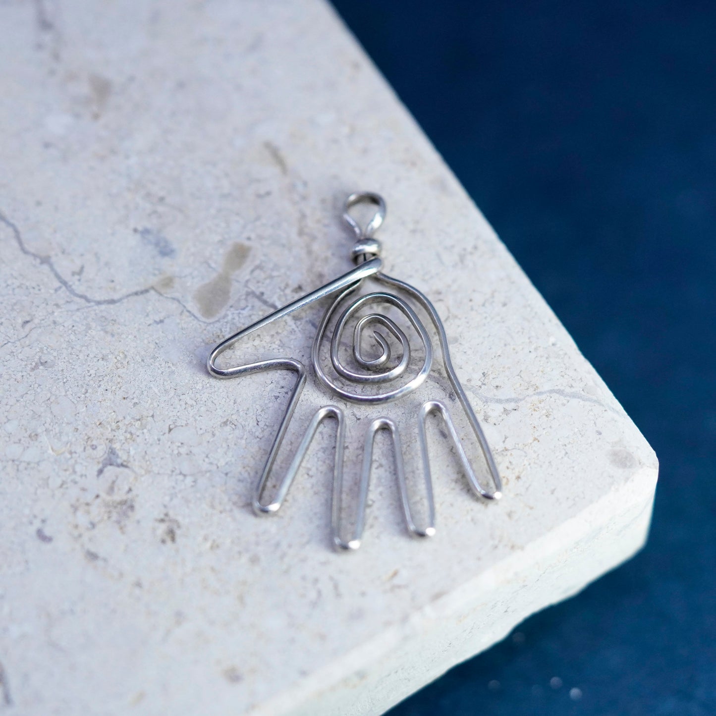 vintage Sterling silver handmade pendant, 925 heart charm