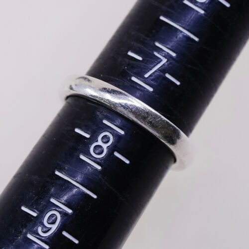 Sz 7.5, Vintage barse Handmade Sterling 925 Silver w/ Smoky Ceystal W/ Swirly