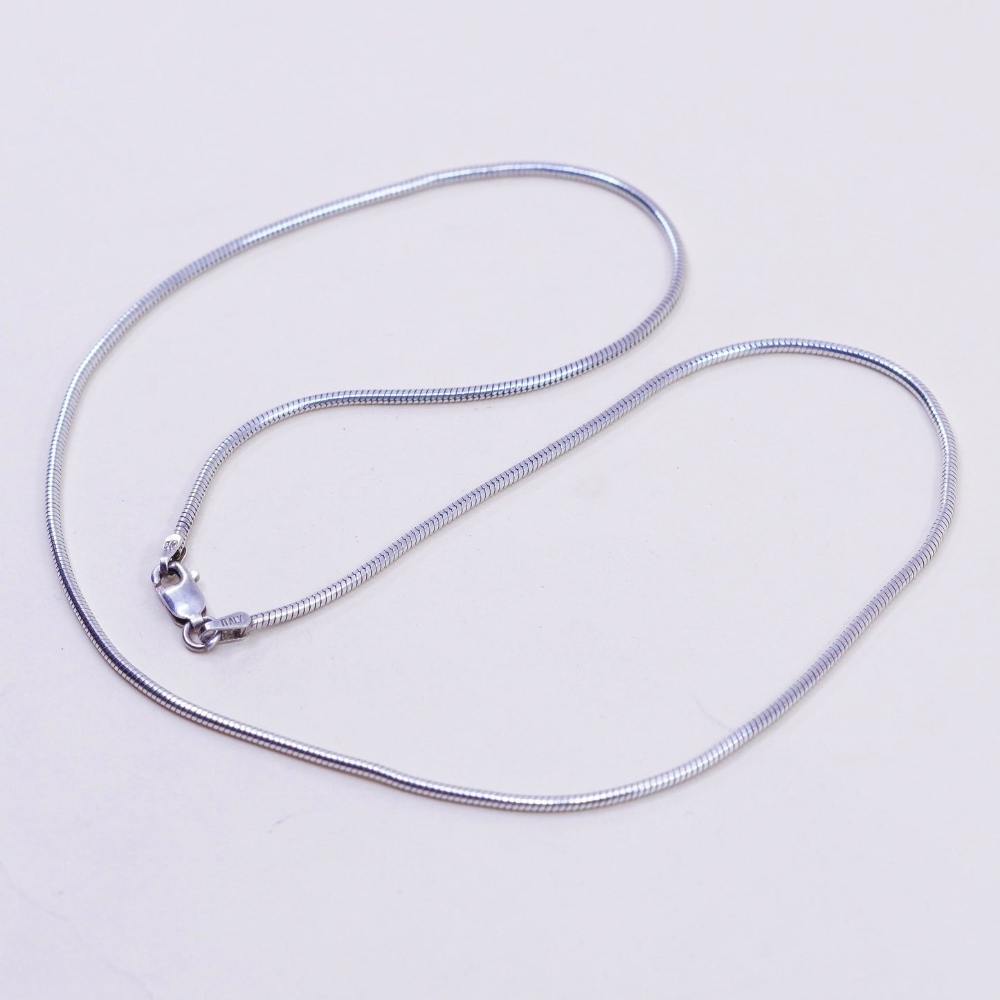 18”, 1mm, Vintage milor sterling silver snake chain, Italy 925 necklace