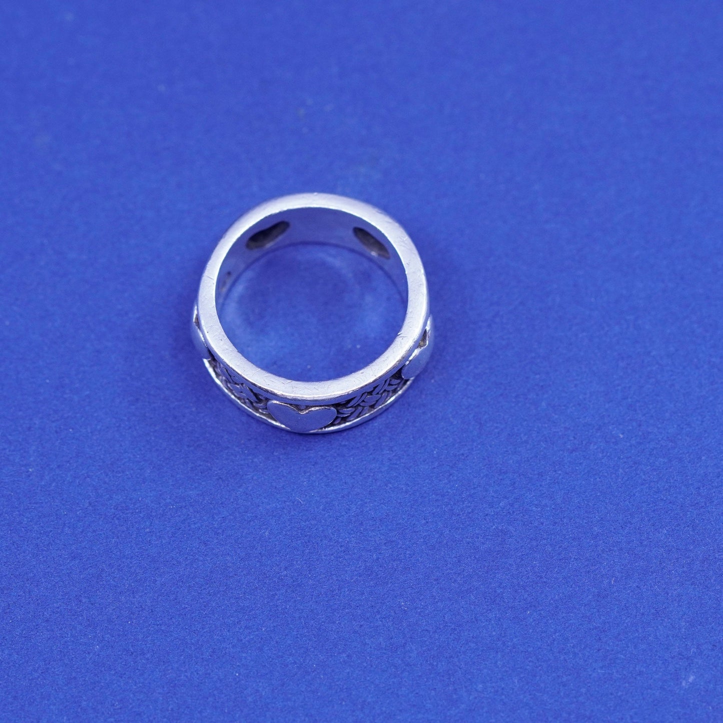 Size 6.25, Brighton Sayan Sterling Silver heart Ring, 925 woven braided Band