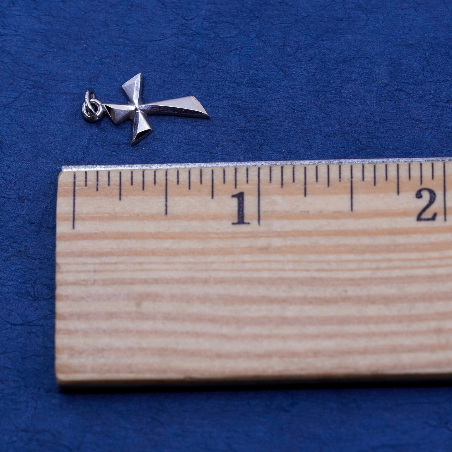 Vintage Sterling silver Handmade charm, 925 cross pendant