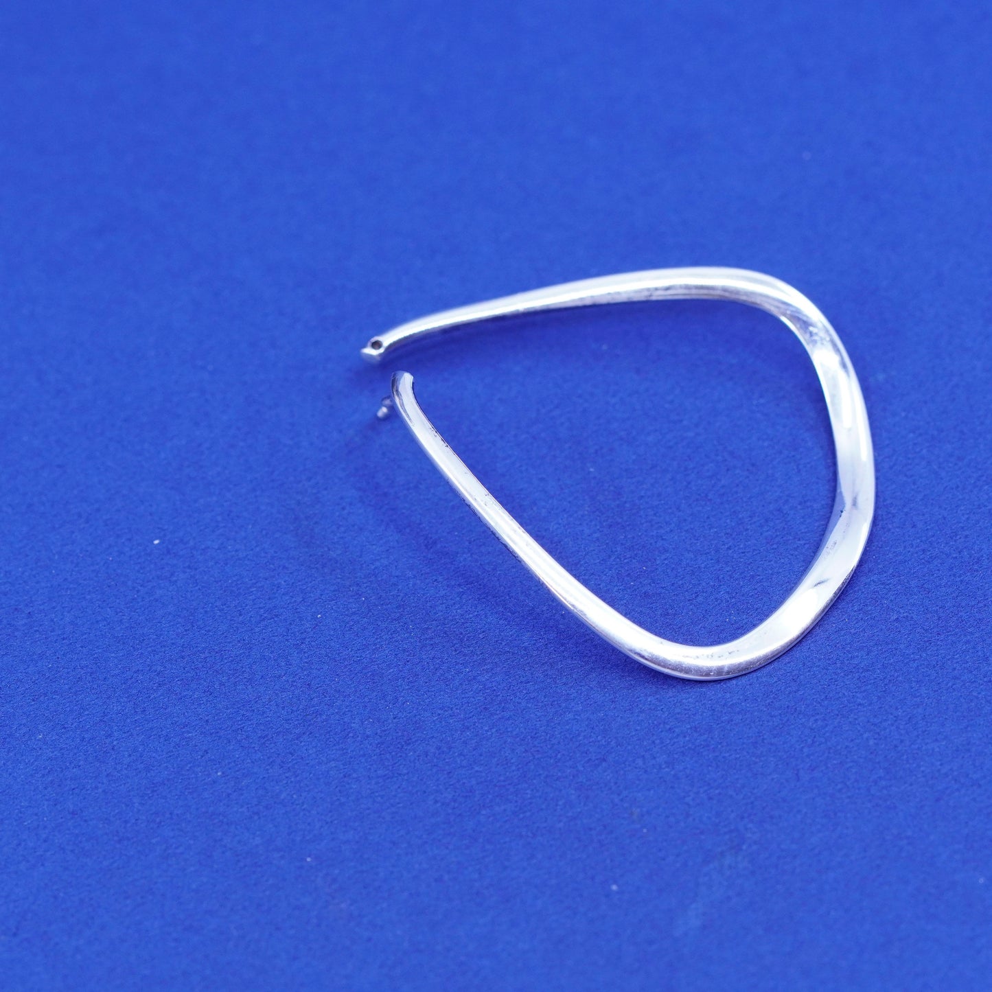 1.25”, vintage twisted Sterling silver hoop earrings, 925 huggie