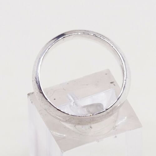 Sz 6, Vtg Sterling Silver Handmade Wedding Ring, 925 Silver Band, Stamped 925